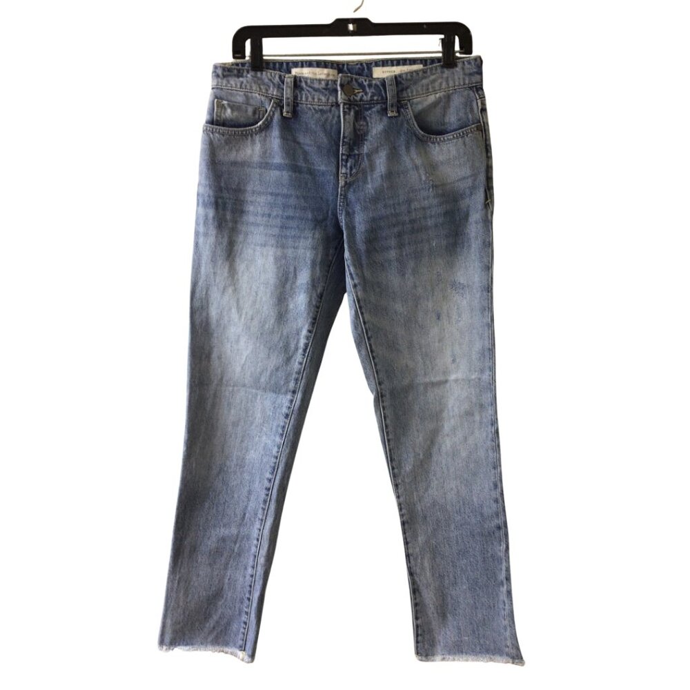 Pilcro and the Letterpress Jeans Women’s 27 Blue Hyphen Raw Hem Light Wash Denim